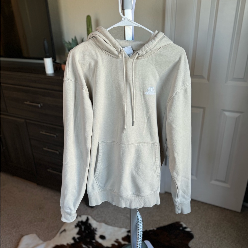 Champion cream hoodie medium